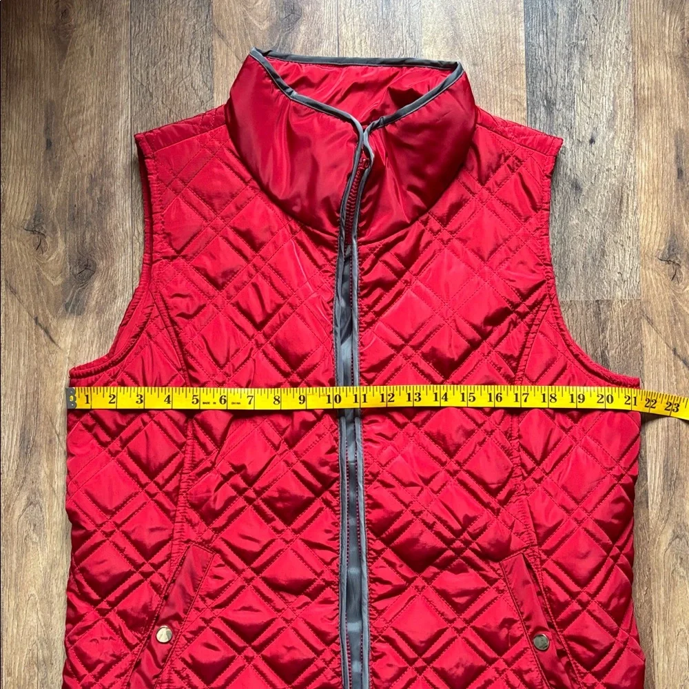 Lincoln Outfitters Red and Gray Quilted Lightweight Zip Up Puffer Vest New
